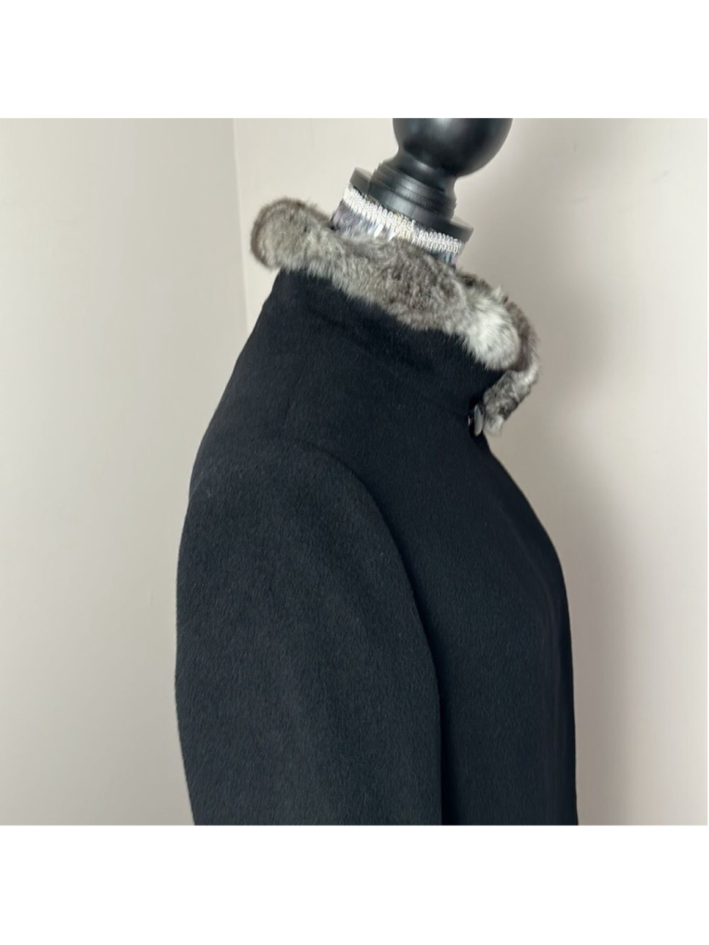 NWOT Cinzia Rocca wool and cashmere coat Size 12 chinchilla - Picture 9 of 16